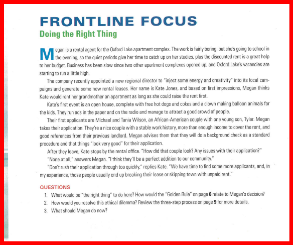  Answer the three questions below the reading. Please write at least