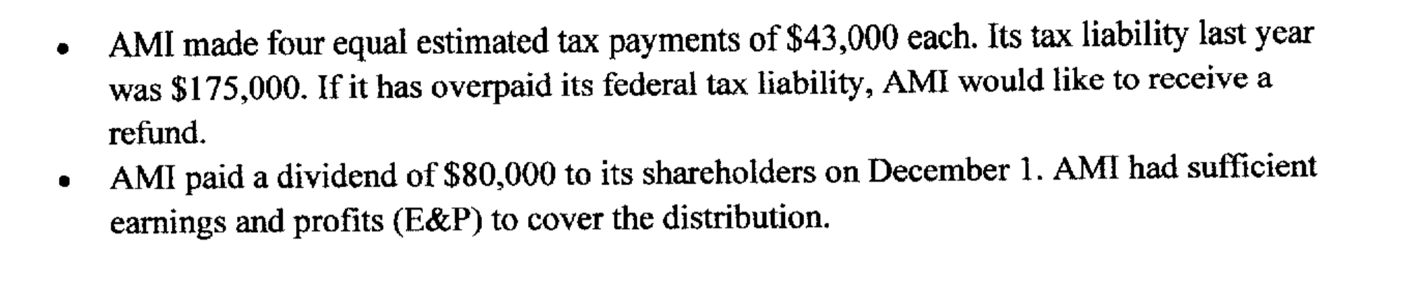 the information given in the problem). Alvin's Music Inc. (AMI) was formed