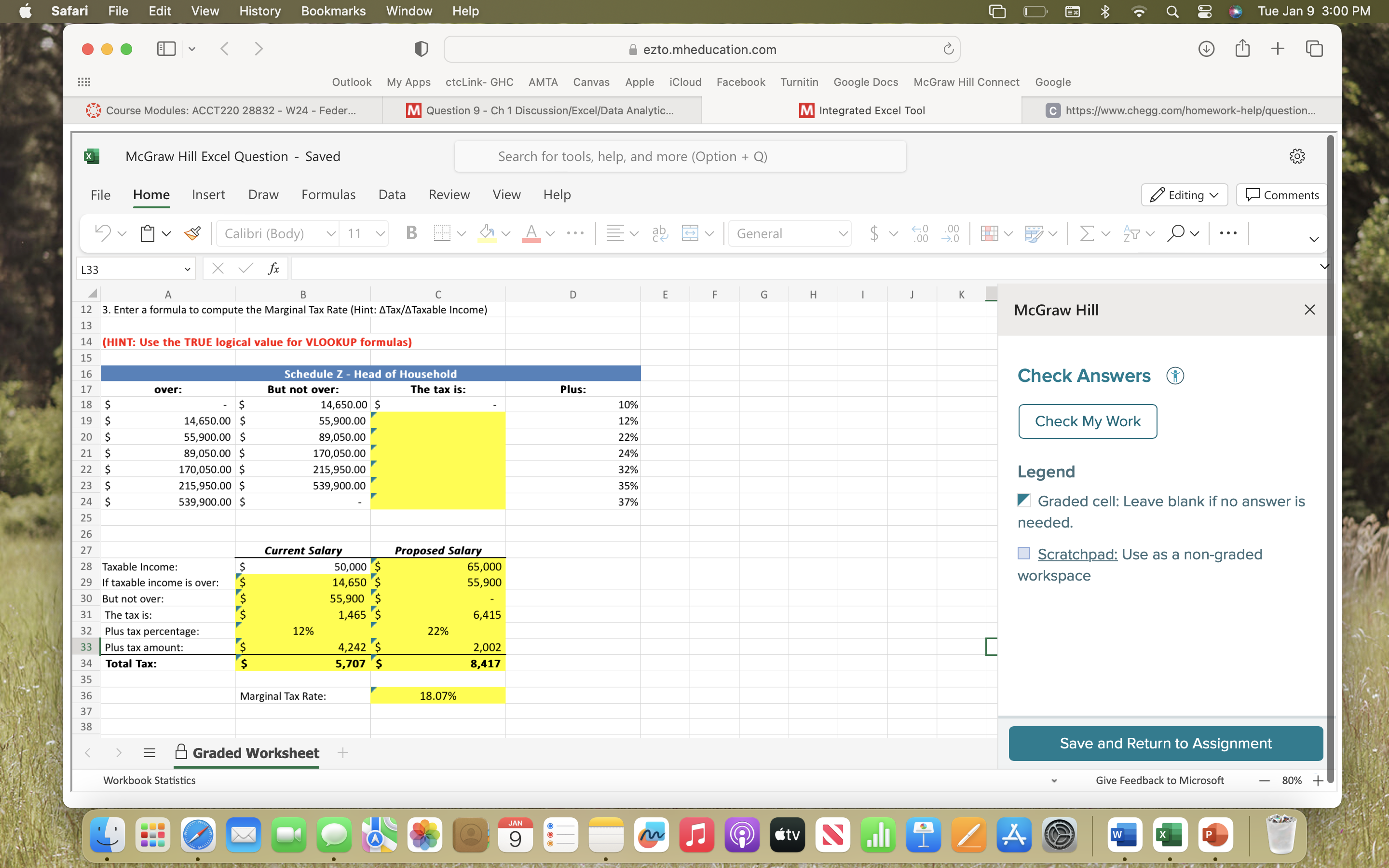  Integrated Excel - Tax Problem - Marginal Tax Rate Sgt. Barnes