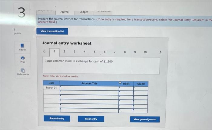 of external transactions (LO2-4, 2-5, 2-6) (GL) Below are the transactions for