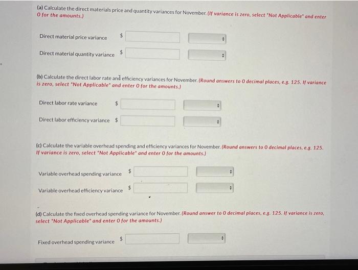 emblems. The standard cost card for the shirts is as follows. Standard