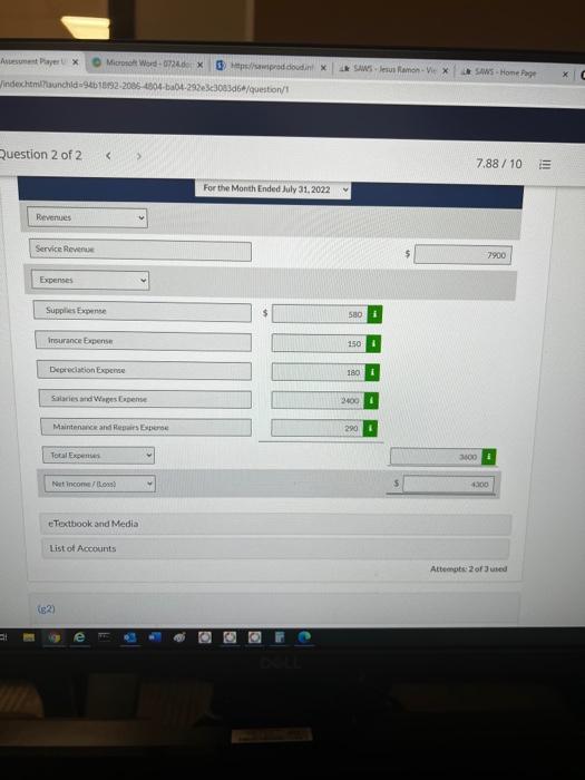 used truck for $8.000, paying $2.00 3 Purchased cleaning supplies for 5900