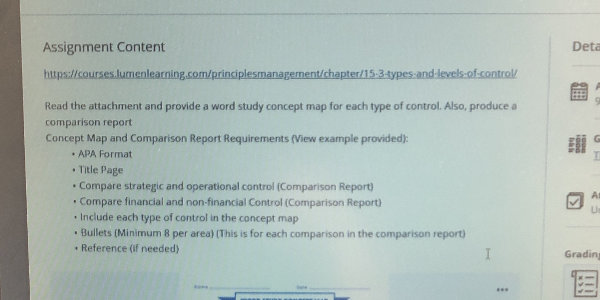 How to write a comparison report and a word study concept map?