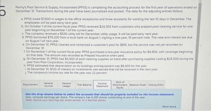 this questjon is asking for a income statement, please fill the chart