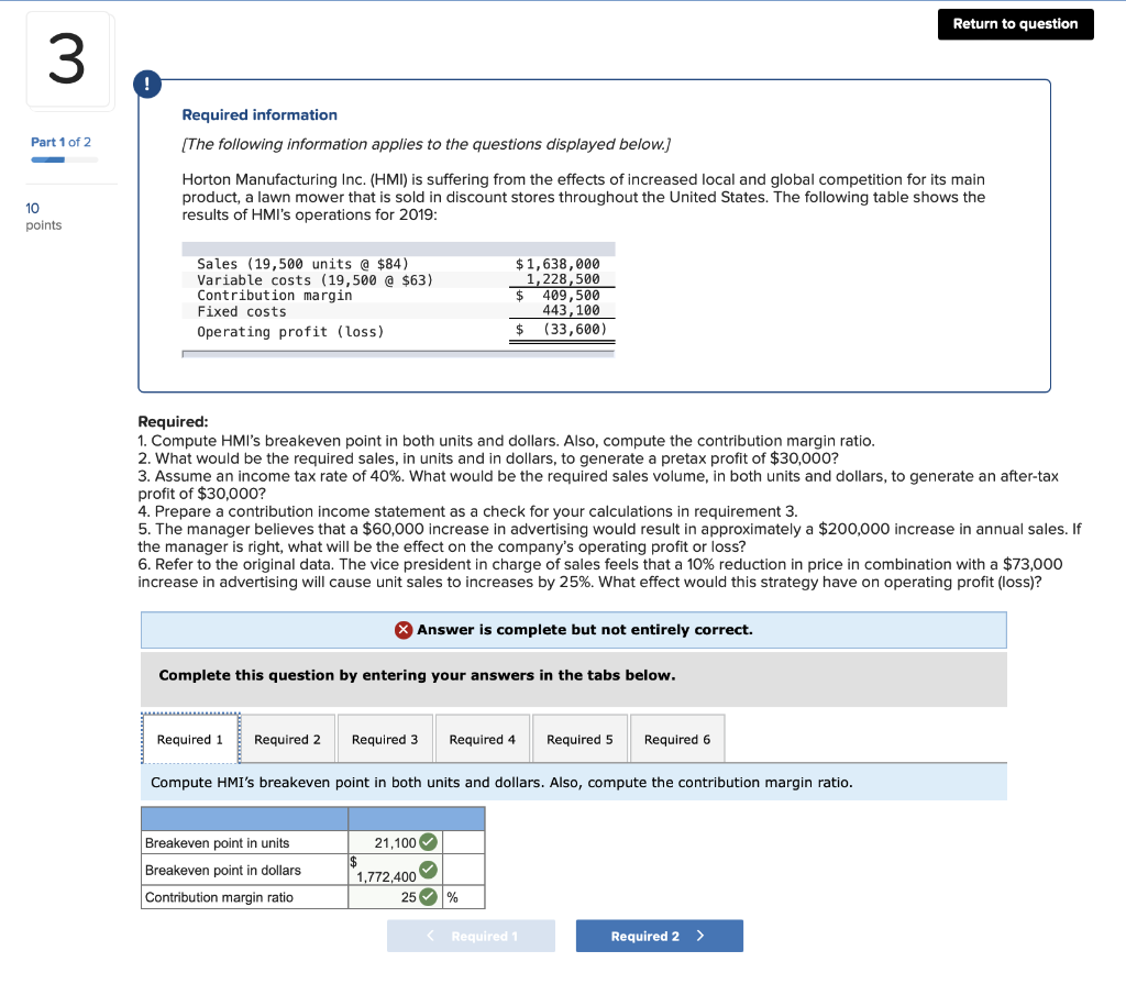 Please show correct answer for part 6 :) Return to question 3
