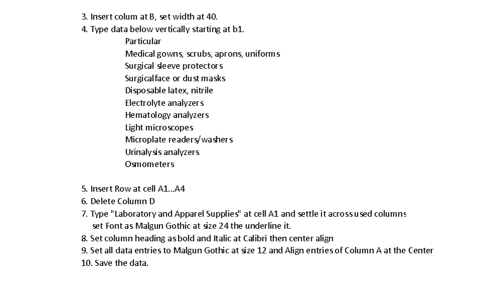 sheet 2 with the use of the following: Setting column-witdh enhancing text