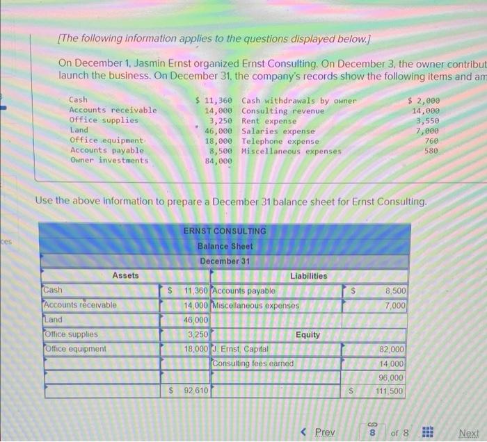 How do i make this balance sheet? [The following information applies to