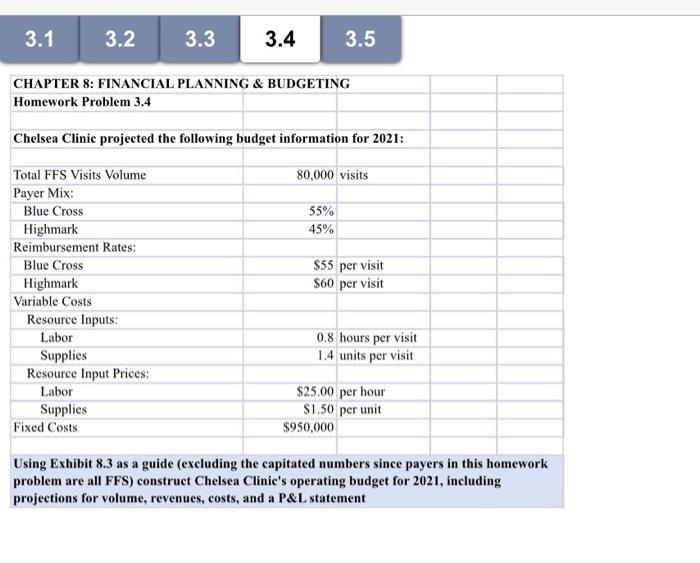 Help please show work using formulas and calucations in excel 3.4 problem