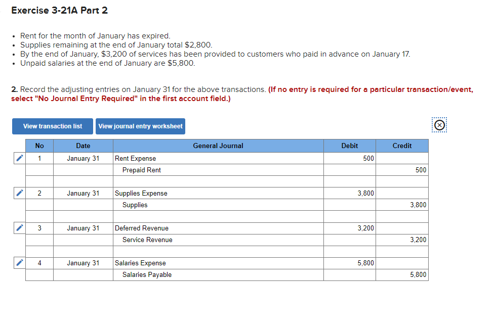 the questions and how to find it. Exercise 3-21A Part 1 1.