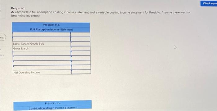 information for Presidio Inc's most recent year of operations. Additional information for