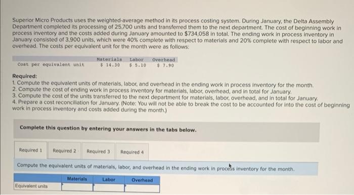 Please answer the four required questions in order numerically. Superior Micro Products
