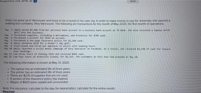  please Solve This As Soon as Possible Assignment, DUE APRIL 18