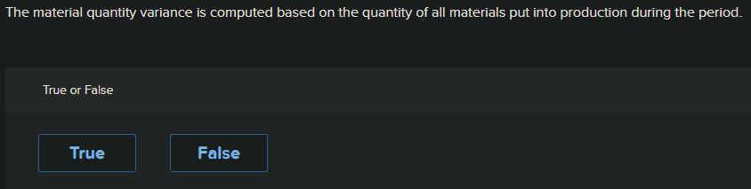 rate should include volume discounts. True or False True False The material