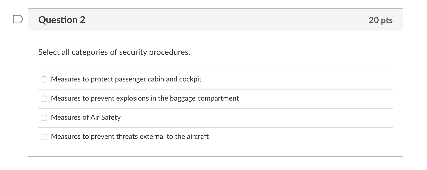 Reefer to image attached D Question 2 20 pts Select all categories