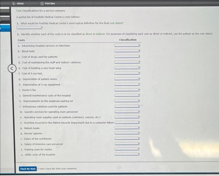 labour cost or a factory overhead cost. indicate whether each perios cost
