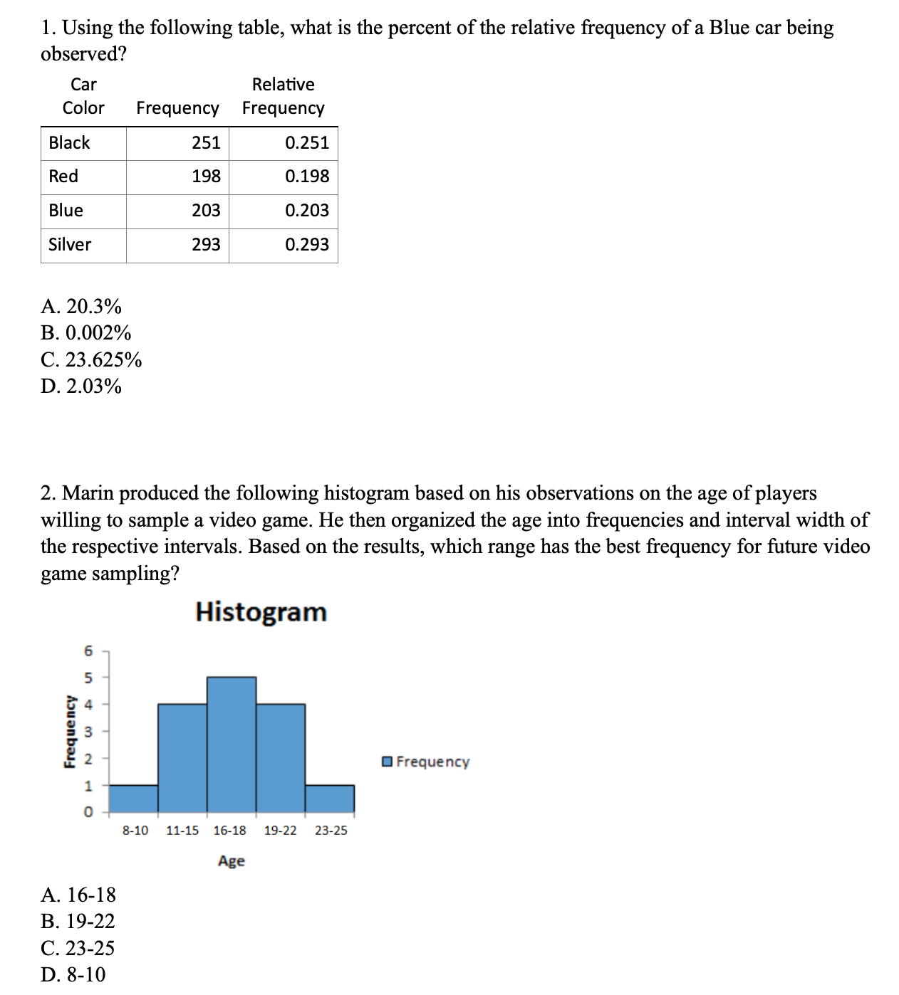 STEP BY STEP EXPLANATION PLS 1. Using the following table, What is