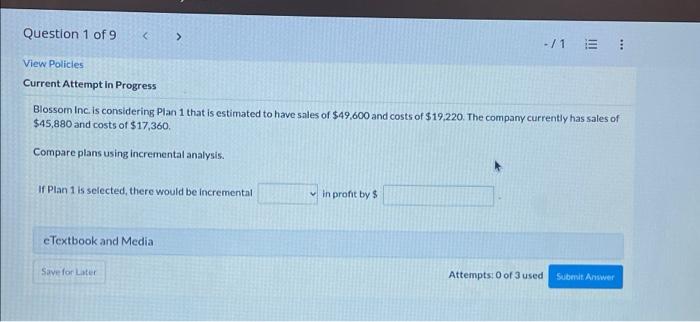 1.9 please post full answer. Question 1 of 9