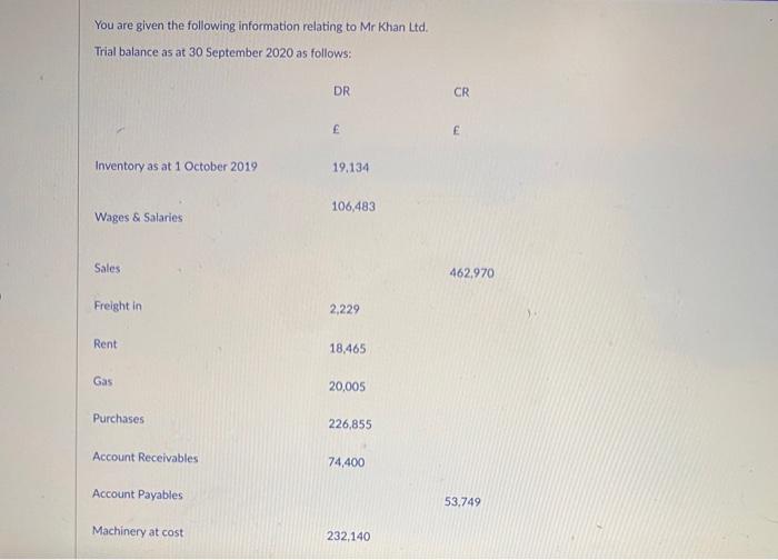 please answer question 2 and 3 !! You are given the following