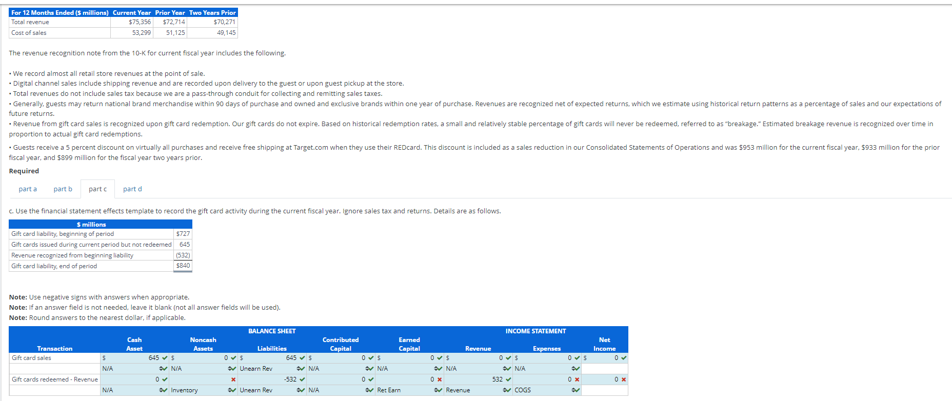  The revenue recognition note from the 10- K for current fiscal