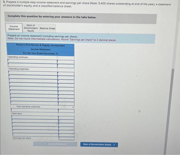 Penny's Pool Service \& Supply, Incorporated (PPSS) is completing the accounting process