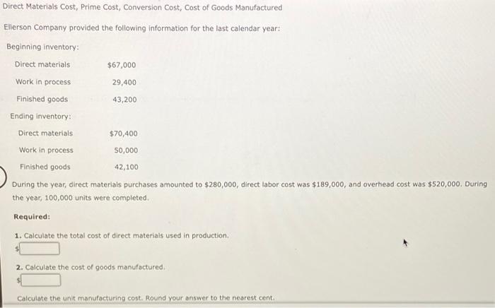 Can someone help me with this problem? Direct Materials Cost, Prime Cost,