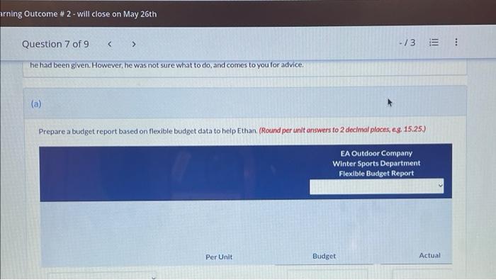 for selling expenses in the Winter Sports Department of EA Outdoor Company