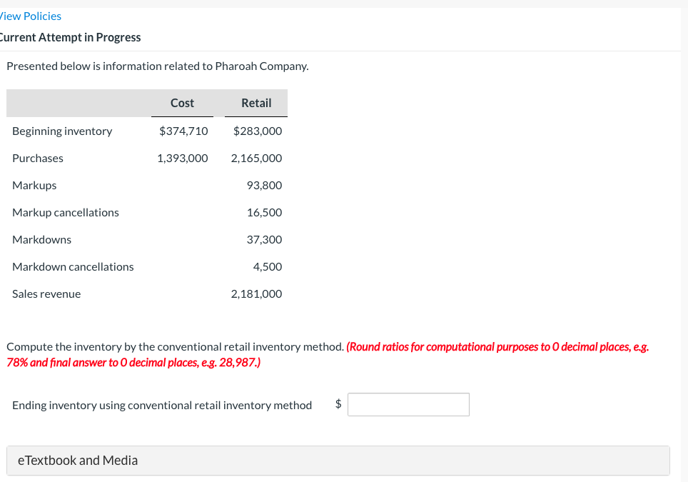 'iew Policies urrent Attempt in Progress Presented below is information related