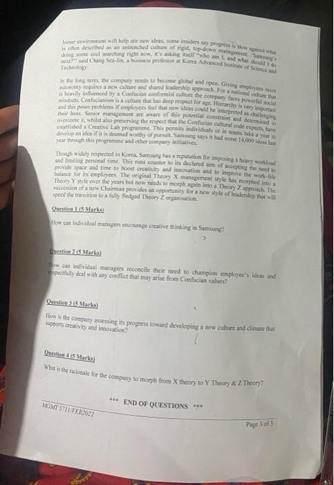 this section Answer ALL the questions of the case stay under this