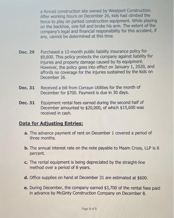 Julia Corrigan formed Cloughmore, LLC. They began operations using the following accounts: