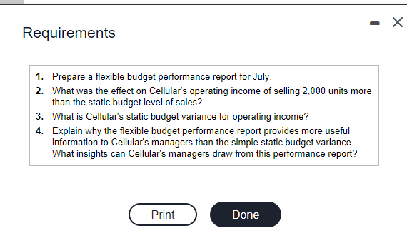 8,000 units. The company sold 10,000 units during July. Its flexible budget