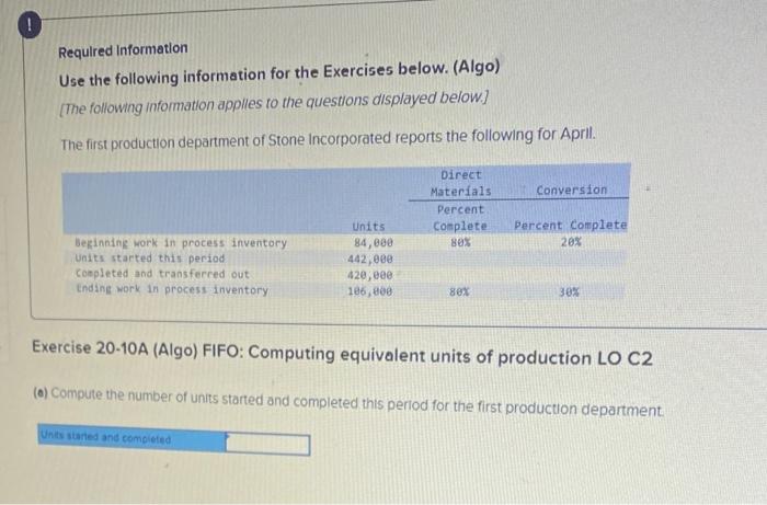 units of production LOP1 Conoute the number of equivalent units of production
