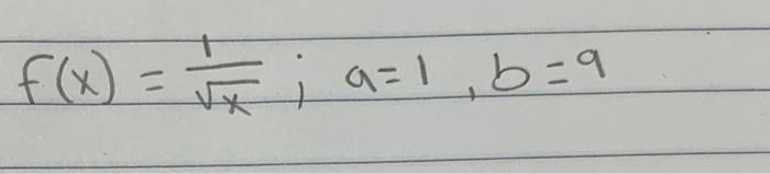determine the average value of f(x) over the interval from x= a