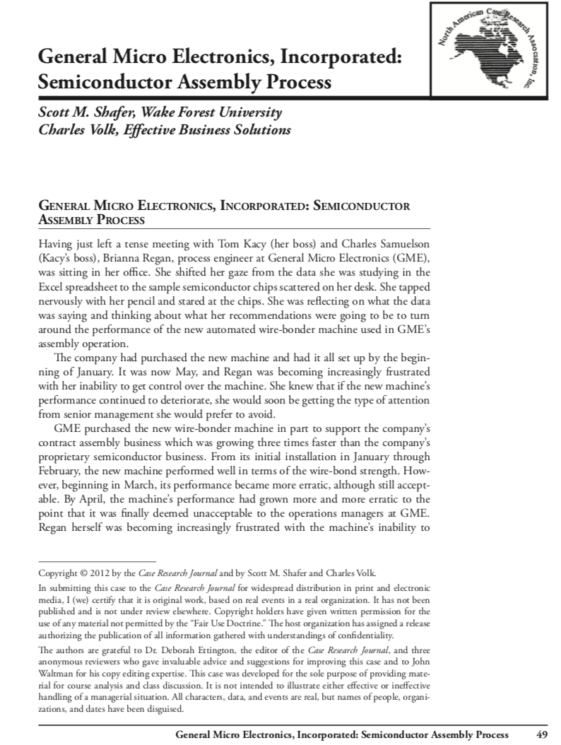 of meeting GME's internal wire-bond strength requirement of at least seven grams?