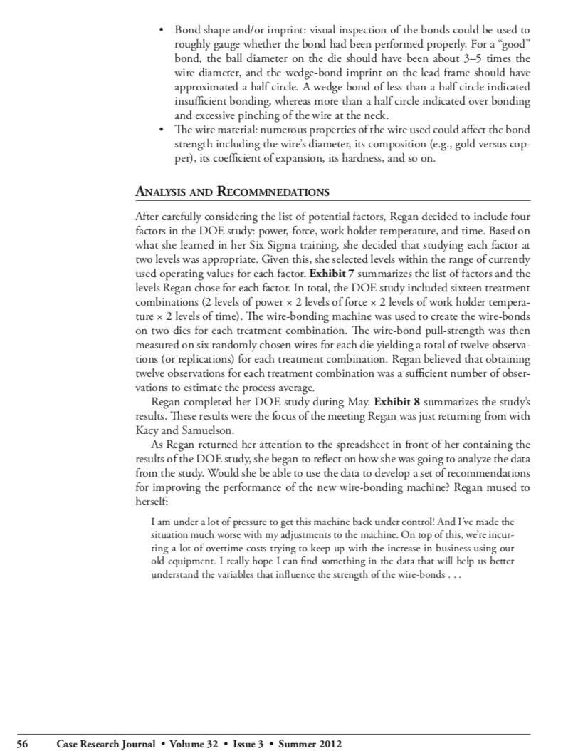 EXHIBIT 5: SAMPLE DATA FOR NEW WIRE-BONDING MACHINE Sample Obs1 Obs2 Obs3