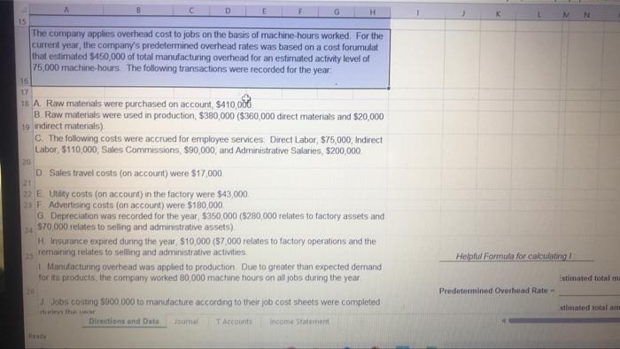 fx The company applies overhead cost to jobs on the basis of