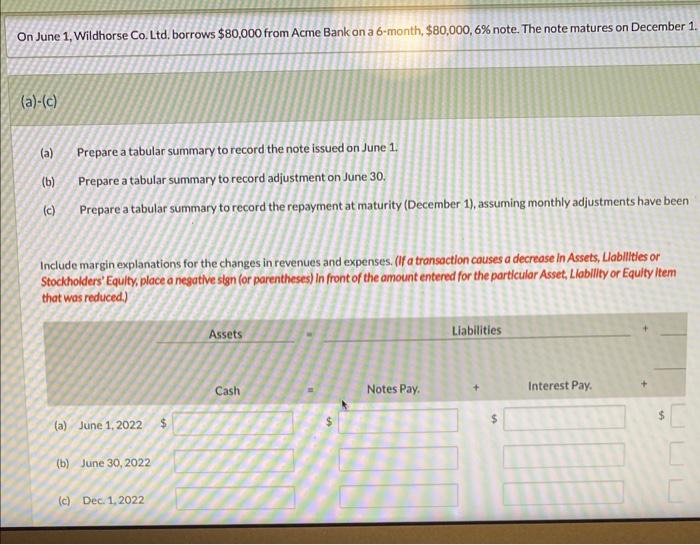 summary to record adjustment on June 30. (c) Prepare a tabular summary