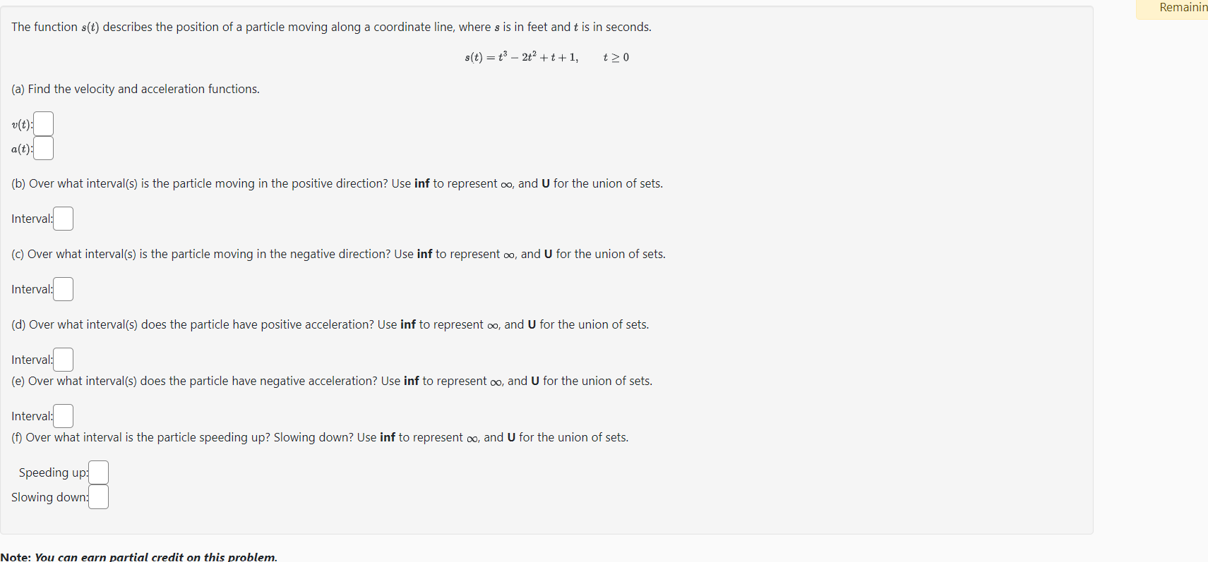 i need the steps The function s(t) describes the position of a