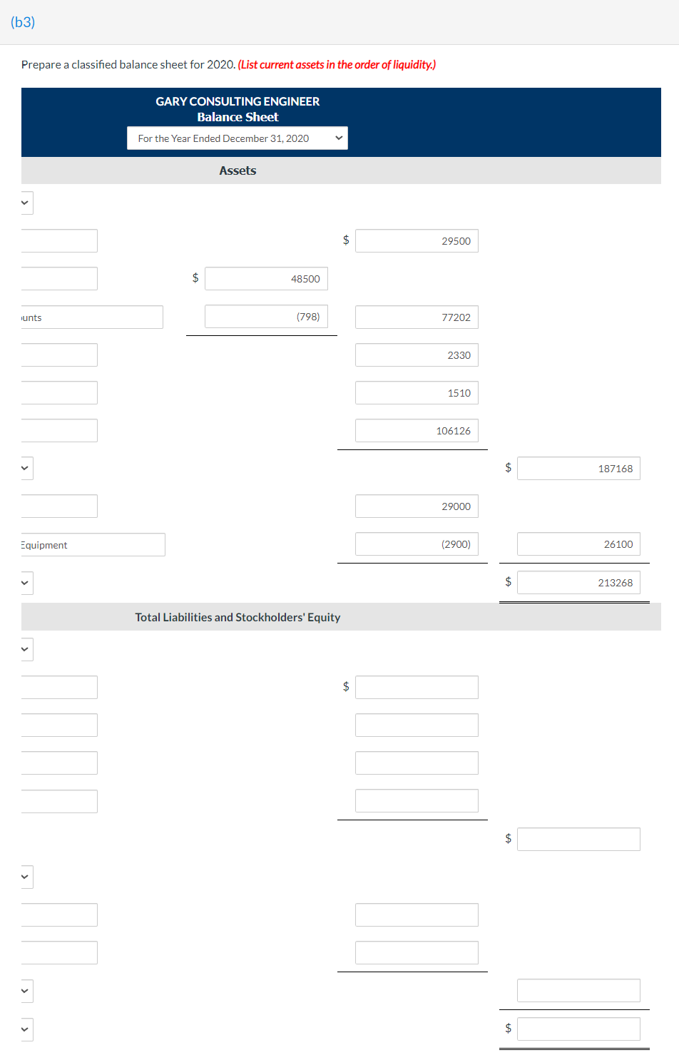 1,510 Equipment 29,000 Accumulated Depreciation-Equipment 6,792 Notes Payable 7,200 Common Stock 10.000