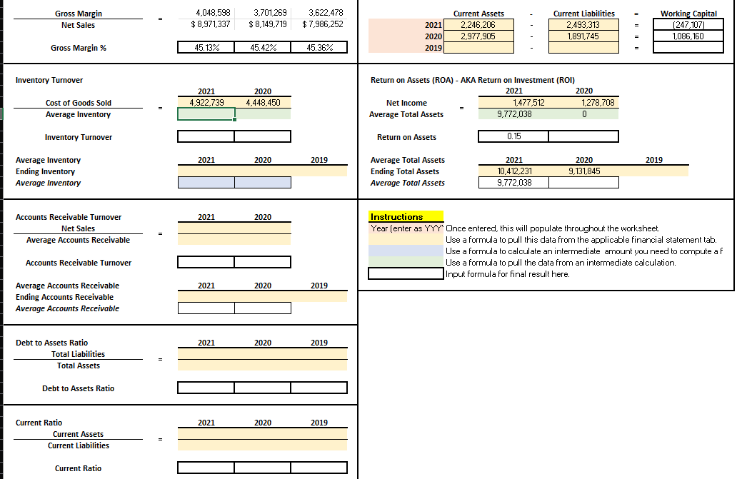Please help me fill in the Excel Sheet. I have the information