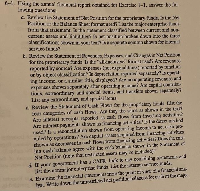  Using the annual financial report obtained for Exercise 1-1, answer the