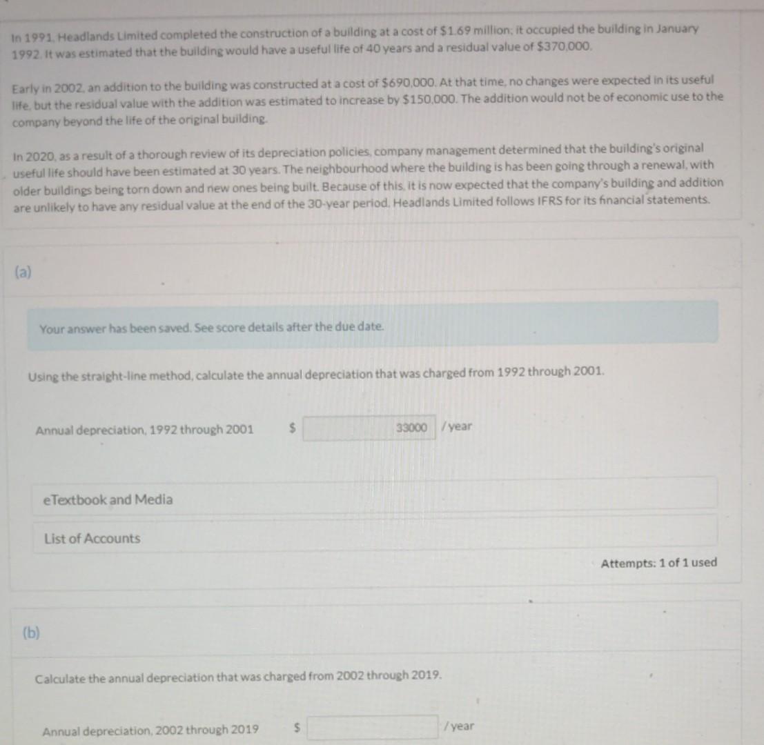 please answer part B please answer fast In 1991, Headlands Limited