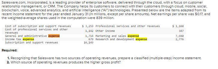 What am I missing? Salesware.com, Incorporated, is a leading provider of enterprise