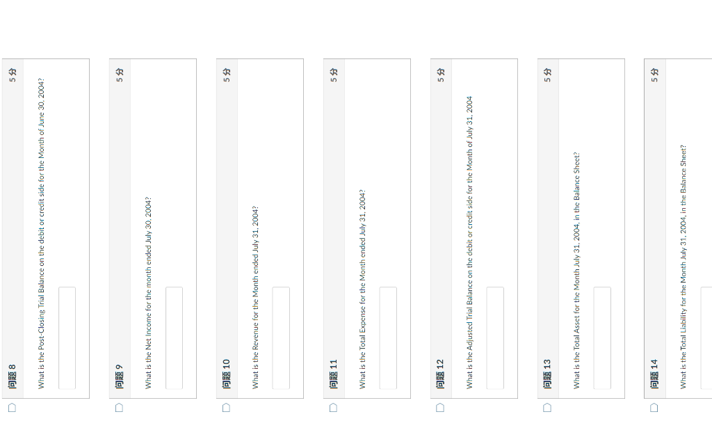 June 1 Began business by depositing $20,000 in a bank account in