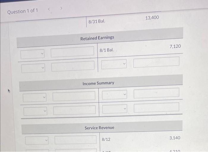 and post closing entries and complete the closing process. (List all debit