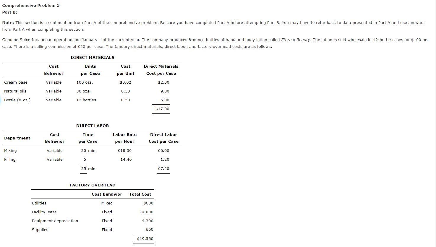  Comprehensive Problem 5 Part B: Note: This section is a continuation