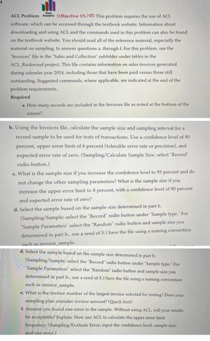 A-F De ACL Problem Austin (Objective 15-70 This problem requires the use