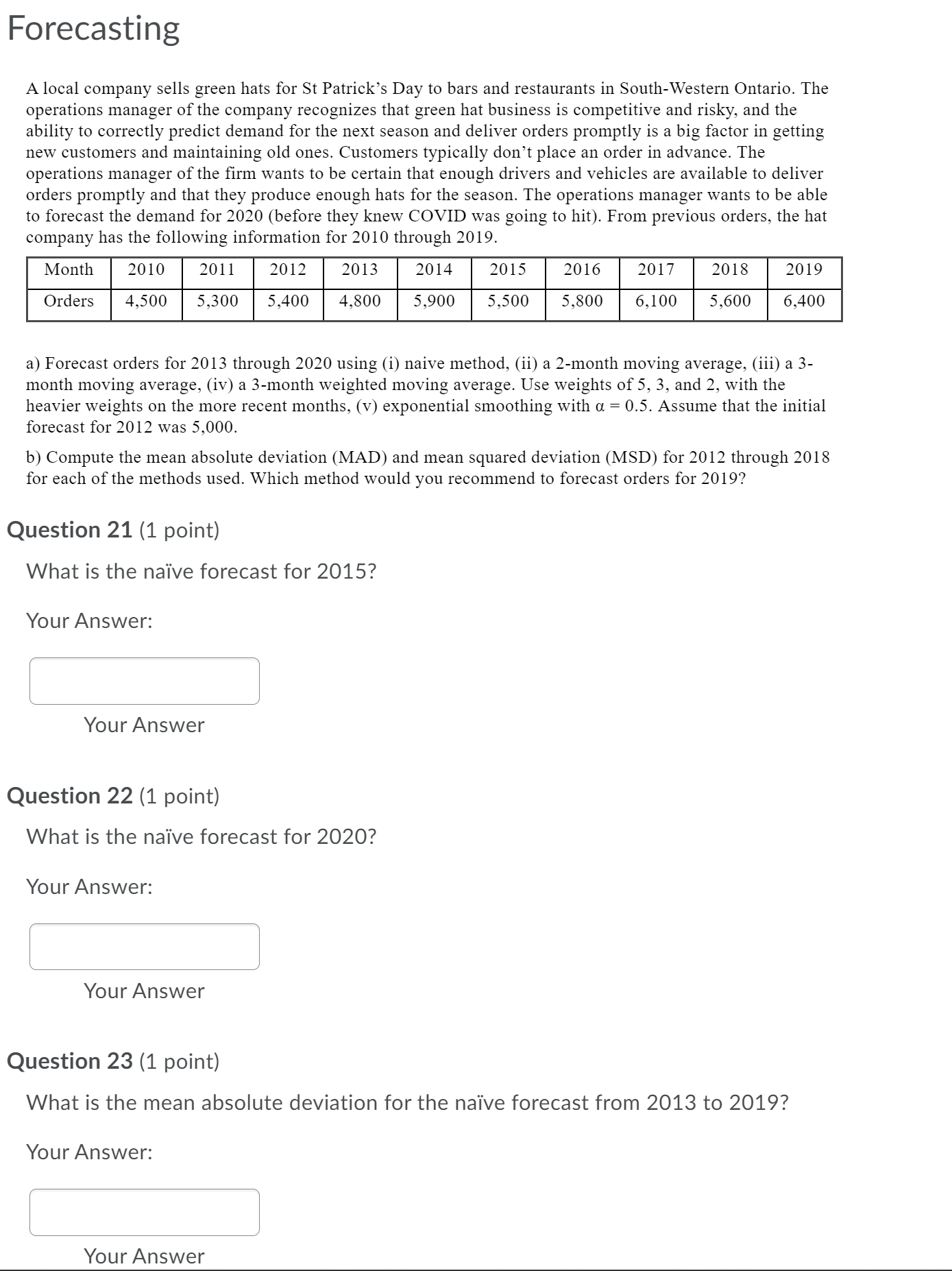 This is one question which is divided into various sub parts. There