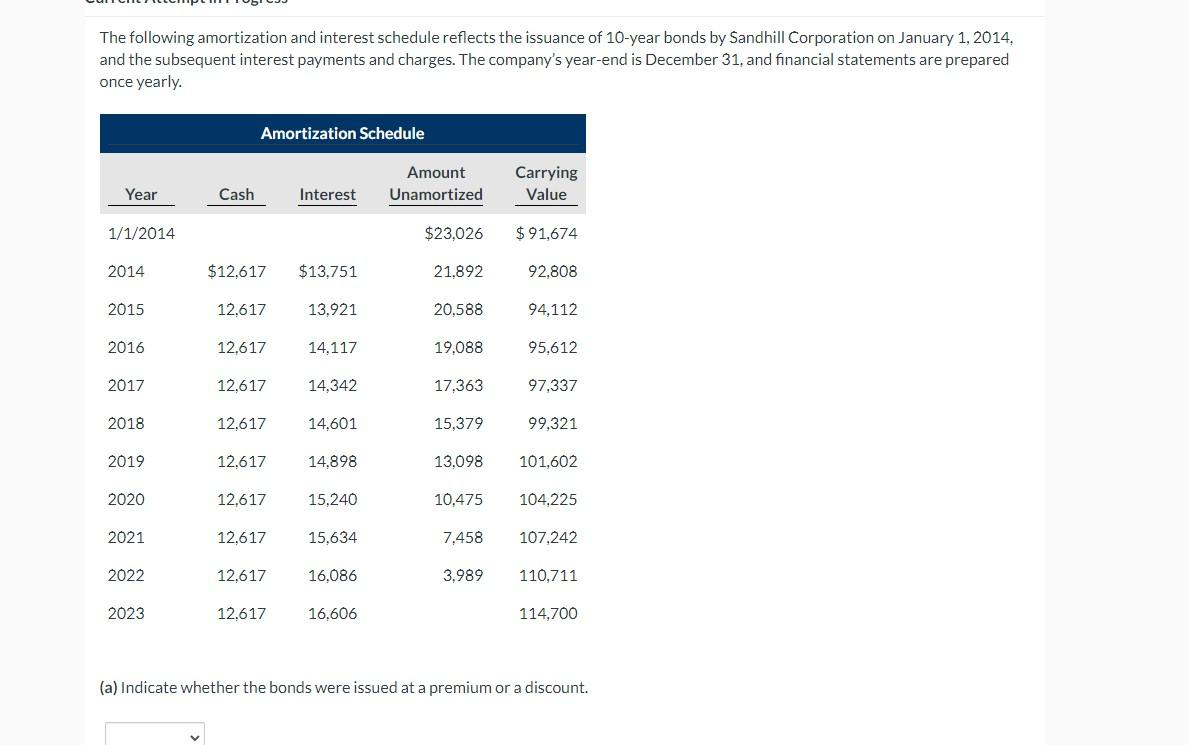 can you answer this question for me please ? The following amortization