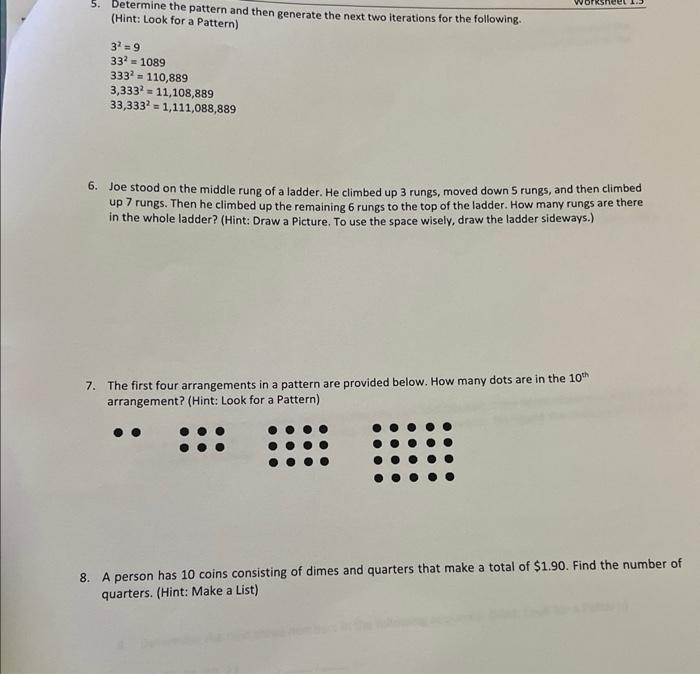 helppp 5. Determine the pattern and then generate the next two iterations