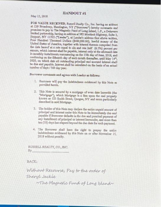 please answer questions 6 -10 please using handout #1 HANDOUT #1 May